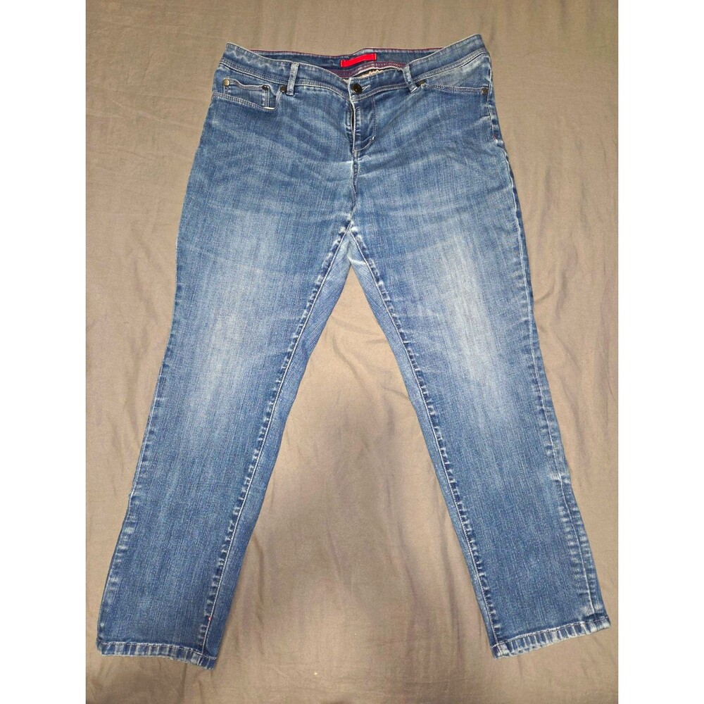L.L.Bean Light Wash Stretch Mid Rise Straight Jeans Womens 14 Regular W36 L27